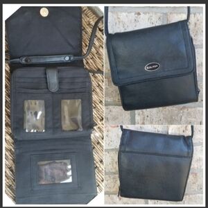 Koltov BLACK Crossbody Organizer Travel Purse(7x7x1)Convertible Wallet Organizer